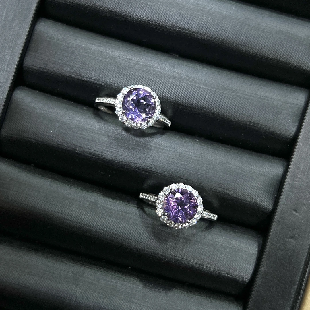 【金旭上成】天然紫水晶戒指 气质复古轻奢时尚 多样性发一件