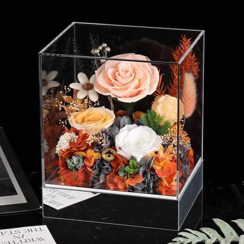 生日礼物送女朋友女生高级感永生花玫瑰花礼盒结婚摆件永生花礼物