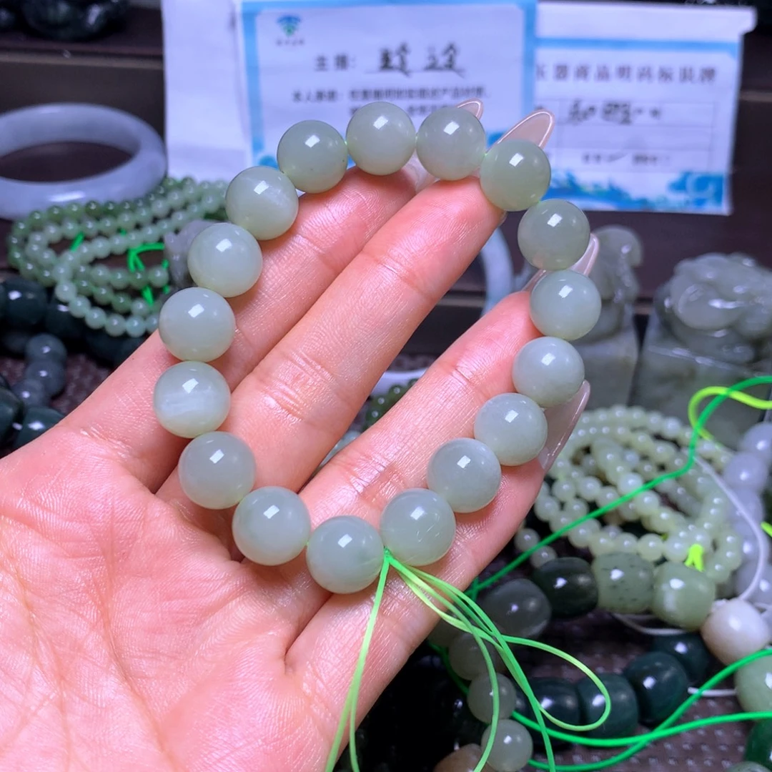和田玉未镶嵌手串卡12