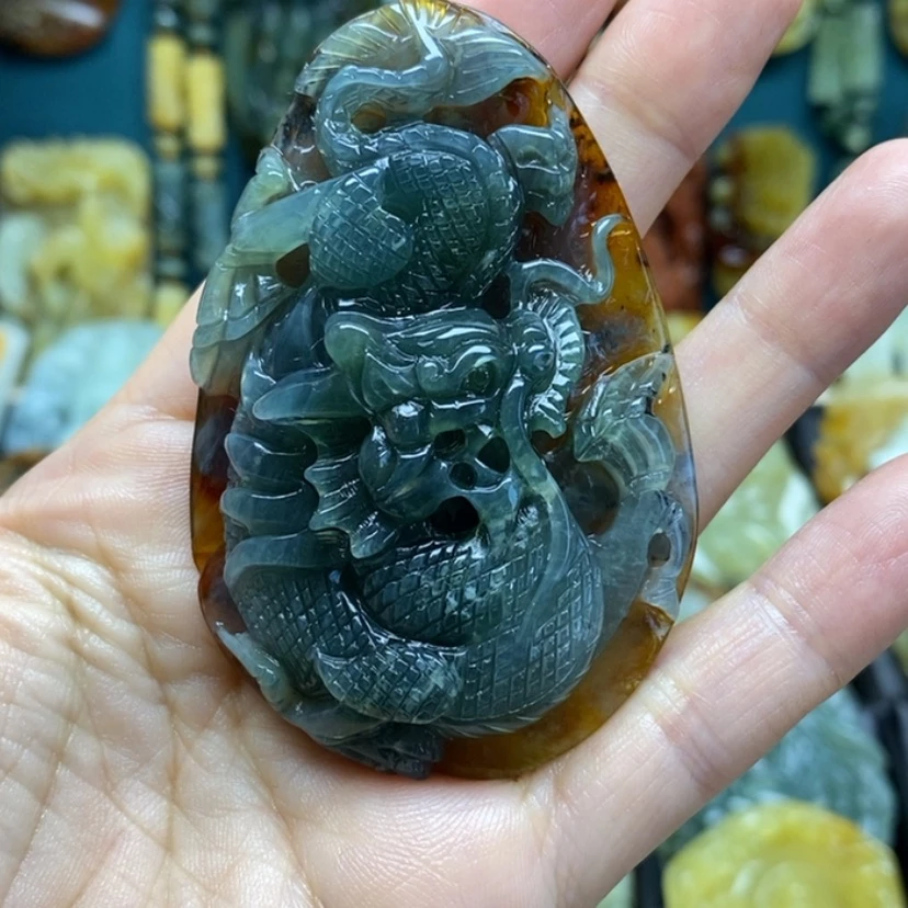 【闪购商品】岫玉颈饰未镶嵌二*龙