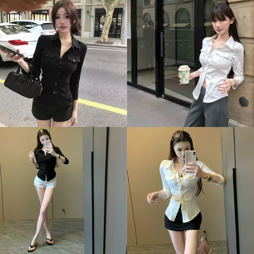 312【劳伦斯】polo领棉质不规则上衣 ！自制款！！