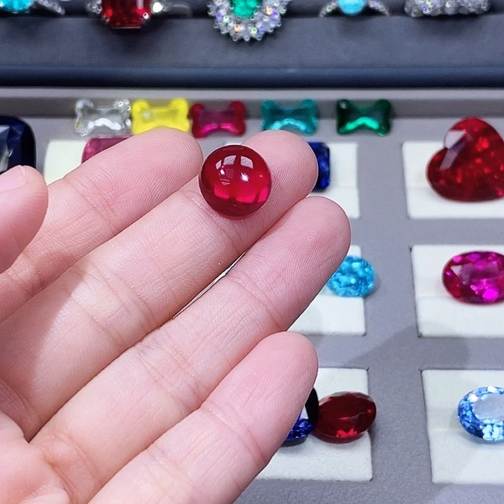 合成（培育）红宝石裸石未镶嵌时*