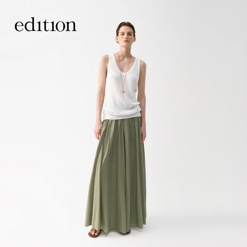 【商场同款】edition2025夏季新款A字伞摆长款半身裙#EBE2SKT029