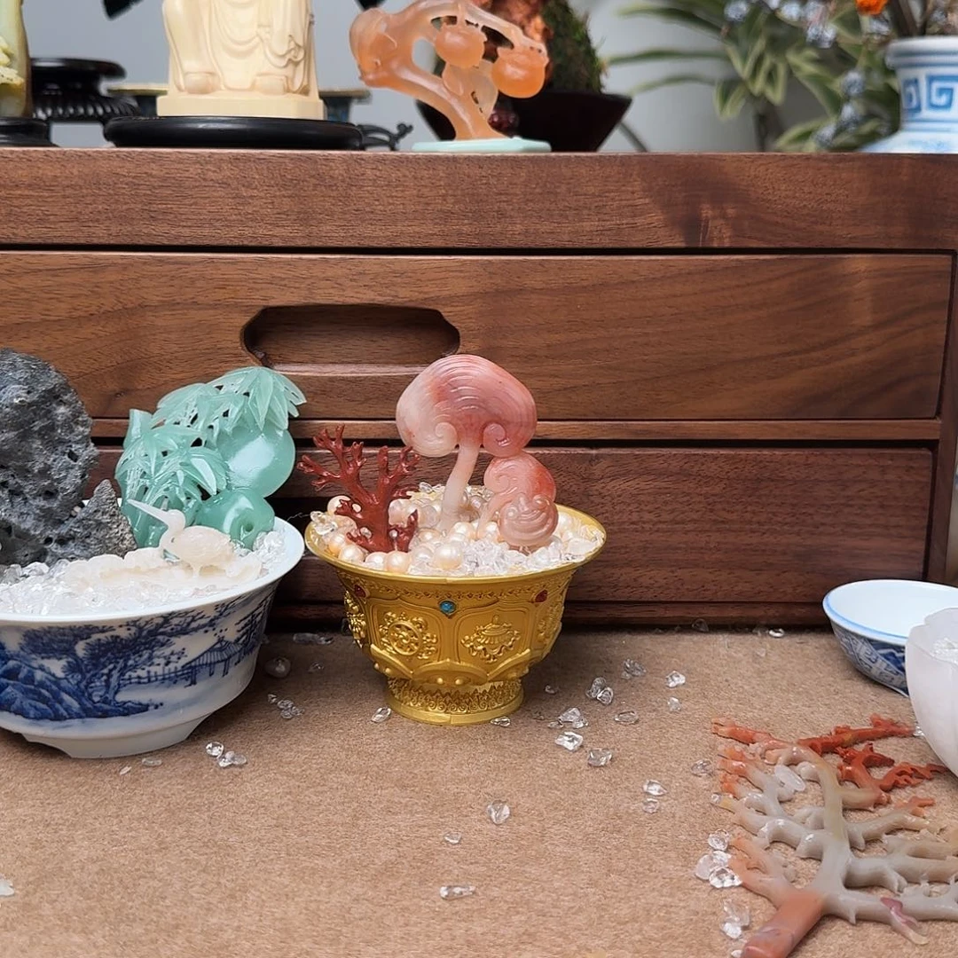 默***。印石昌化石灵芝加杉湖