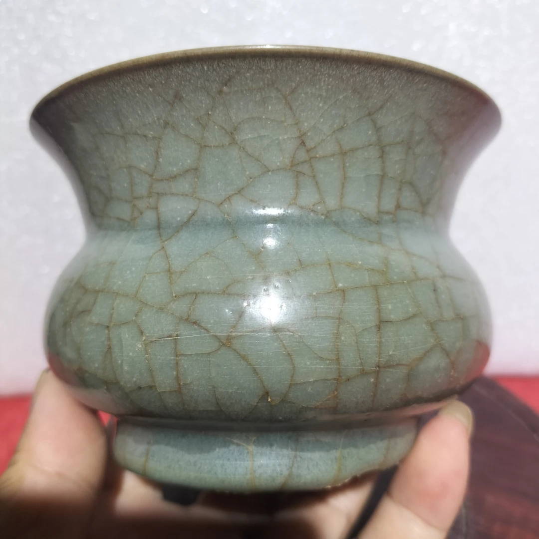 龙泉窑抓抖整体开片