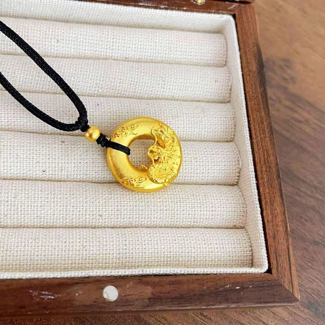 铜合金吊坠 合金龙凤祥云平安扣吊坠情侣款时尚