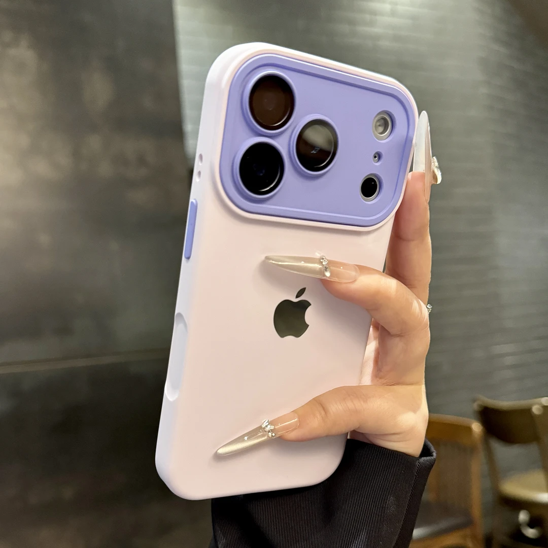 撞色大视窗肤感硅胶适用苹果17promax手机壳iPhone16新款15时尚14