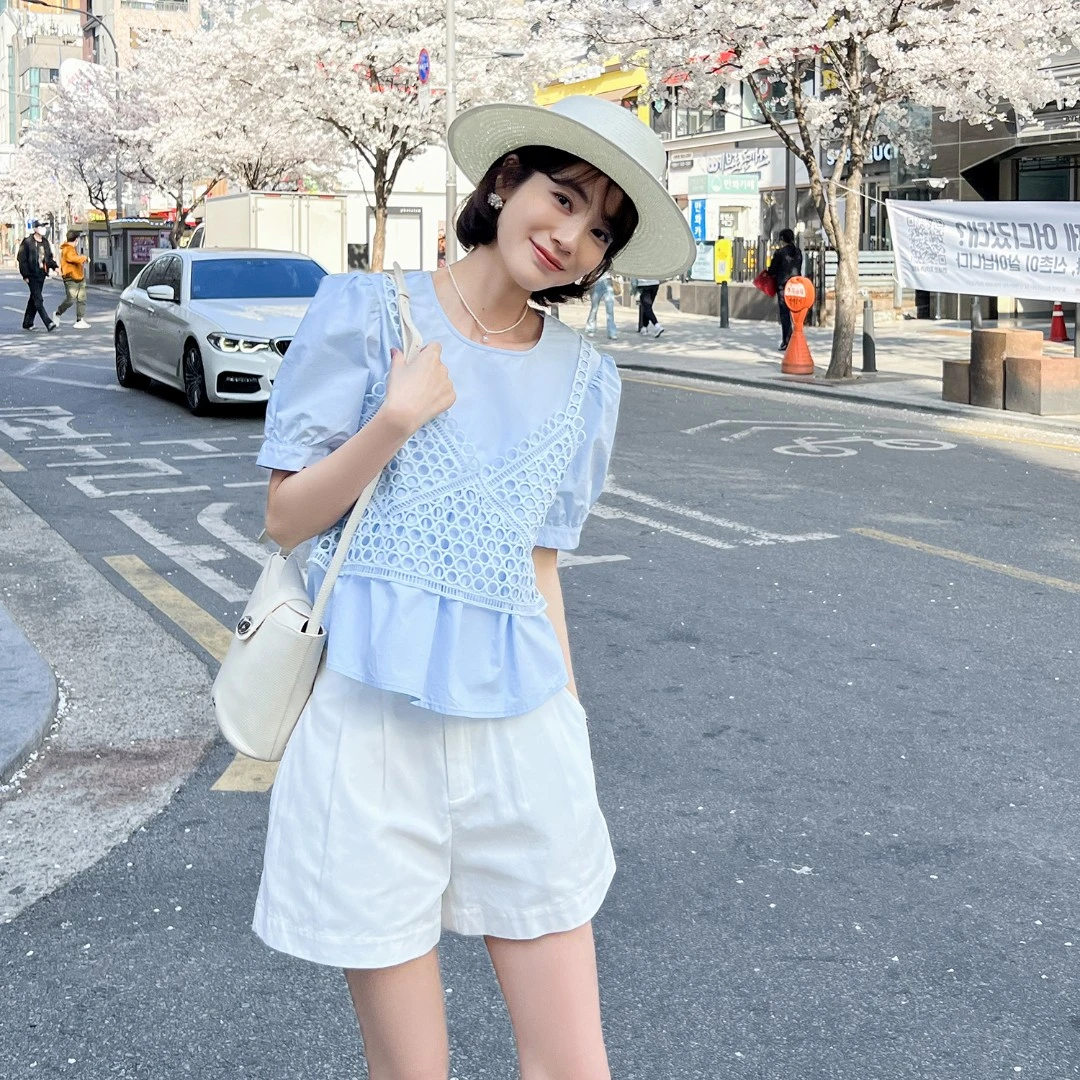 【星星海】假两件短袖衬衫FS306S013