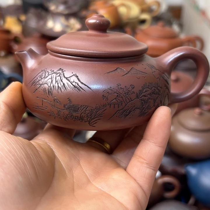 紫砂茶壶紫砂壶微瑕内盖划痕花泥