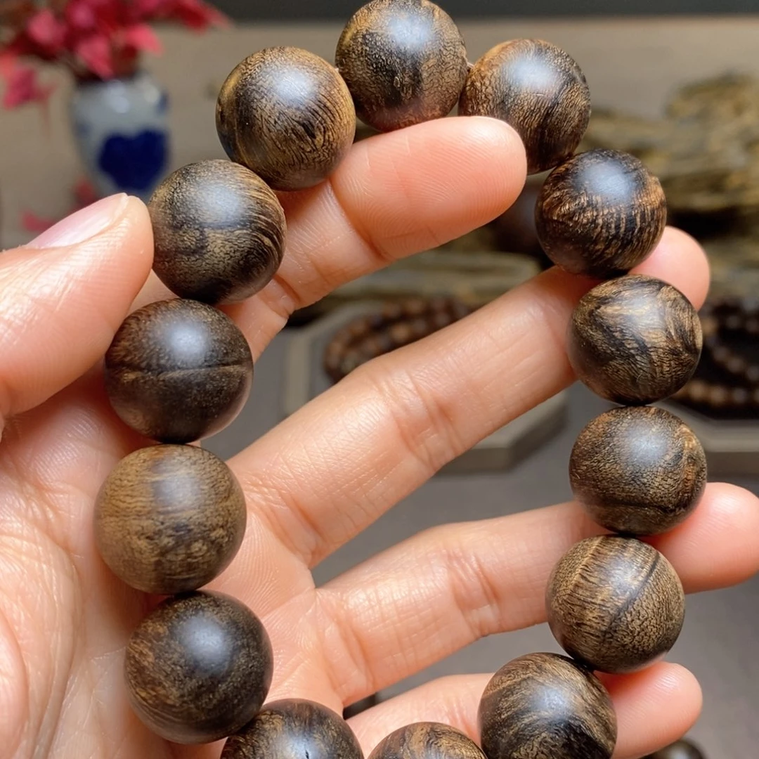 沉香手串越南芽庄瘤疤黄棋楠1.6单圈