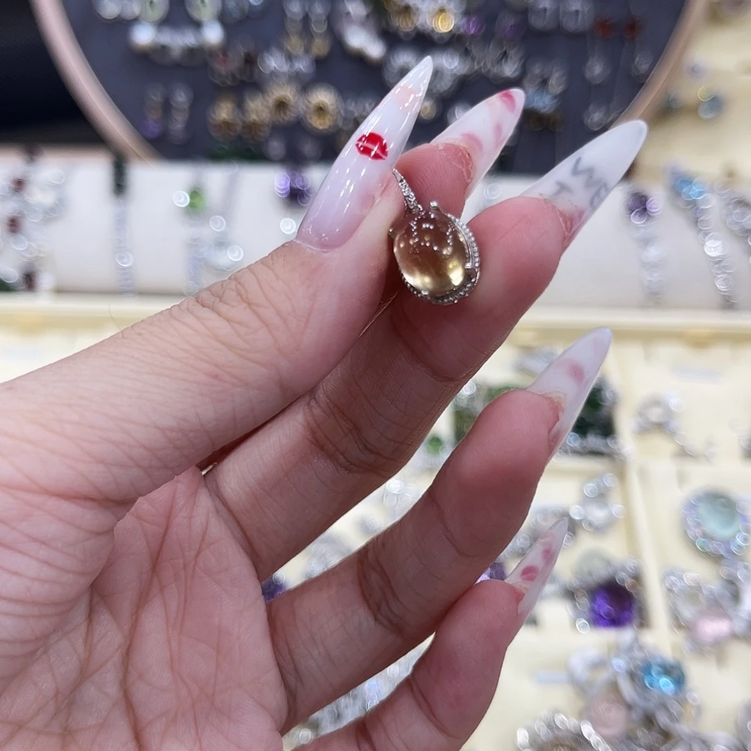 岫玉银S925镶嵌吊坠今****歌