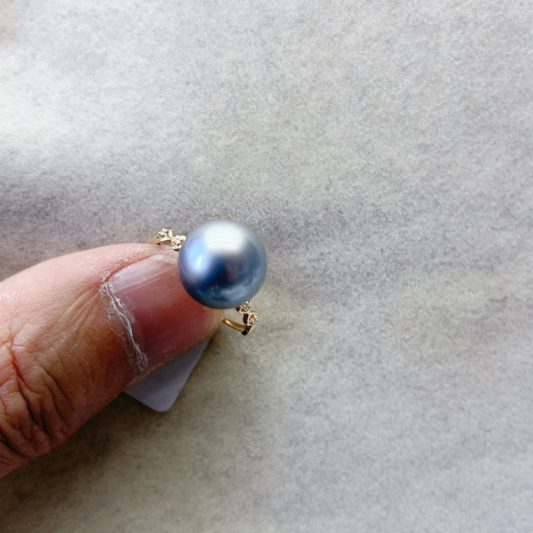海水珍珠戒指18K金镶嵌