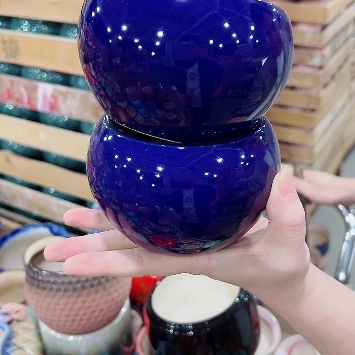 有孔.凑满10元发货多肉陶瓷花盆！