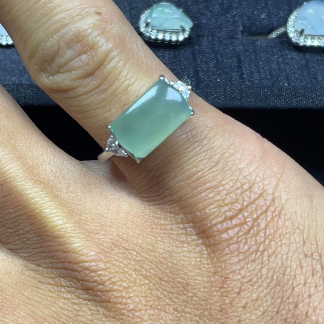 翡翠银S925镶嵌戒指