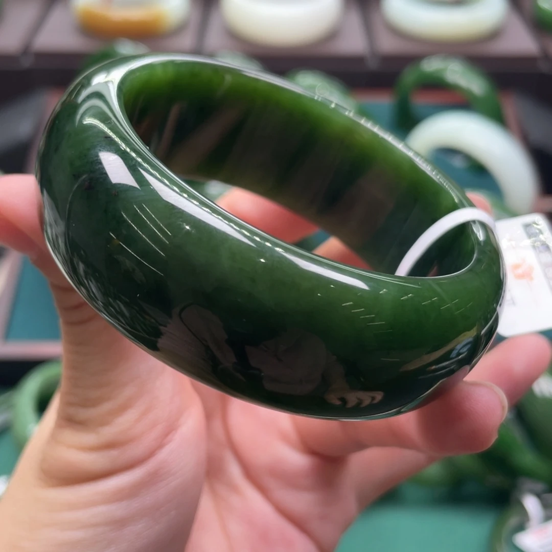 和田玉（碧玉）未镶嵌手镯5758