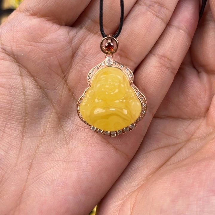 银S925镶嵌琥珀珠宝奇石琥珀，