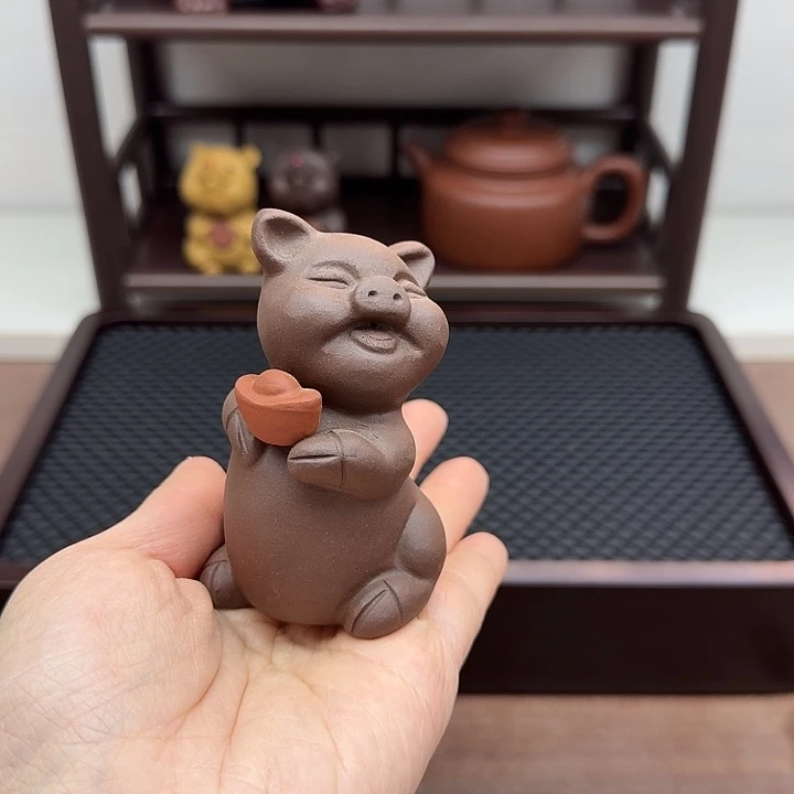 茶案紫泥猪猪茶宠