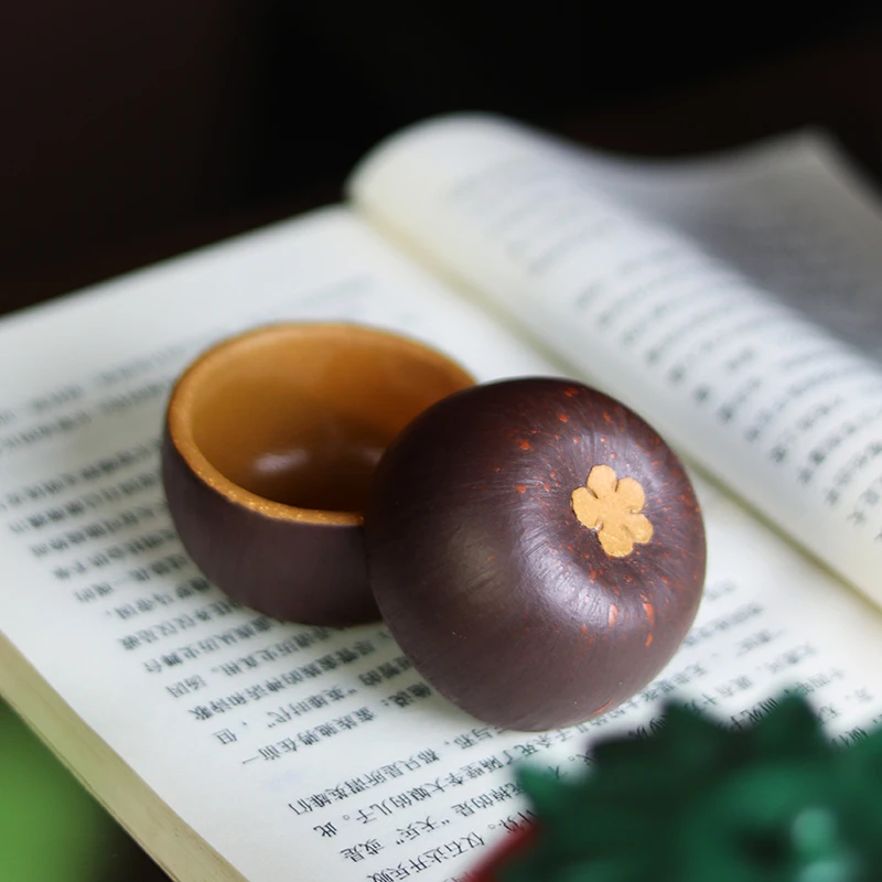 宜兴陶瓷原矿紫砂杯山竹主人杯茶杯全手工可养段泥仿生品茗杯单杯