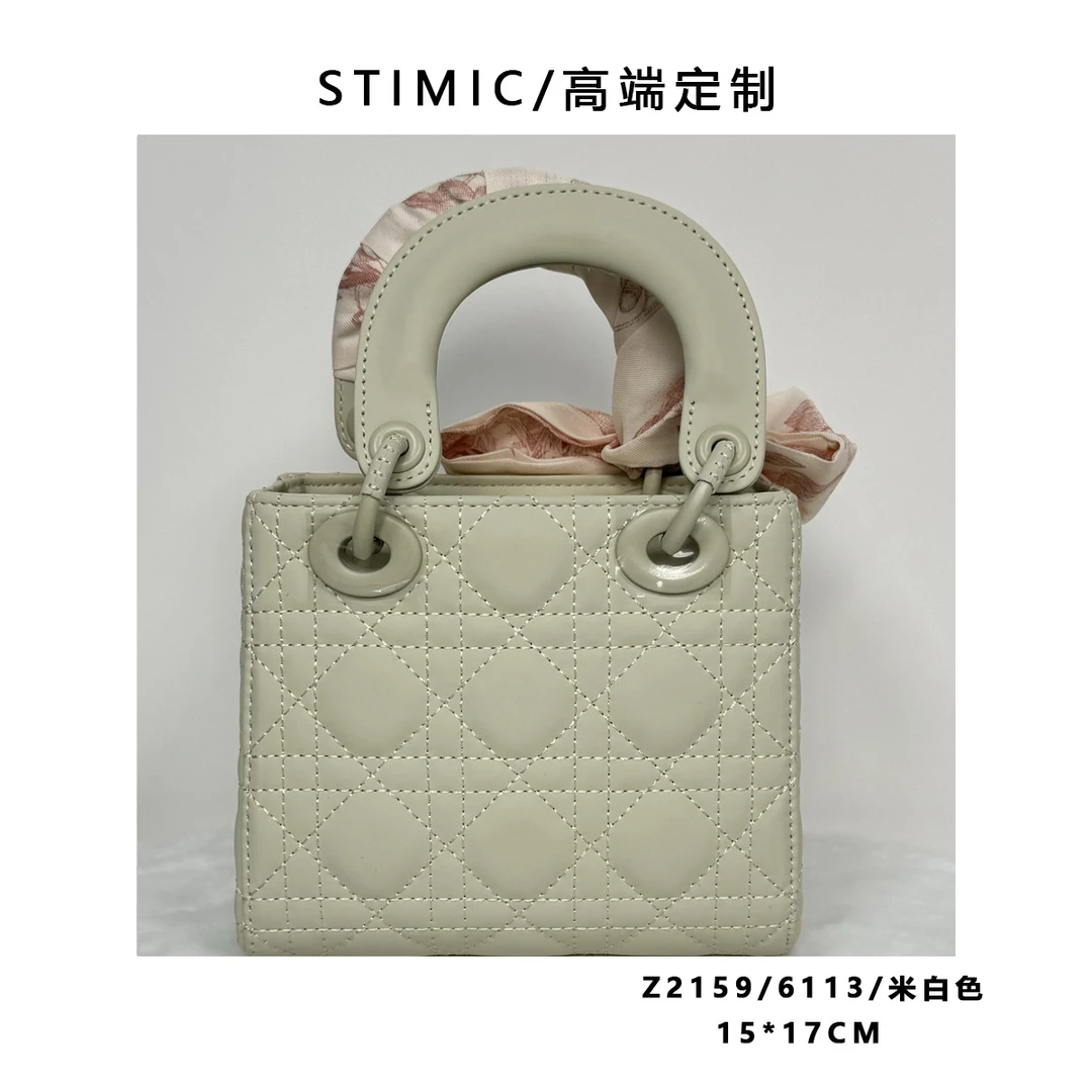 Z2159/6113/米白色 高端订制手工蜡线时尚女士轻奢单肩斜挎包6113