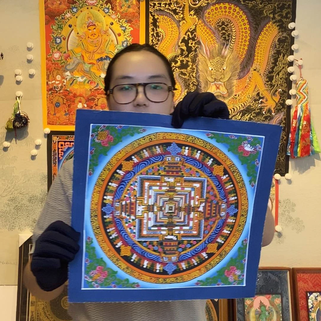 卷轴画纯手绘唐卡坛城27厘米左右