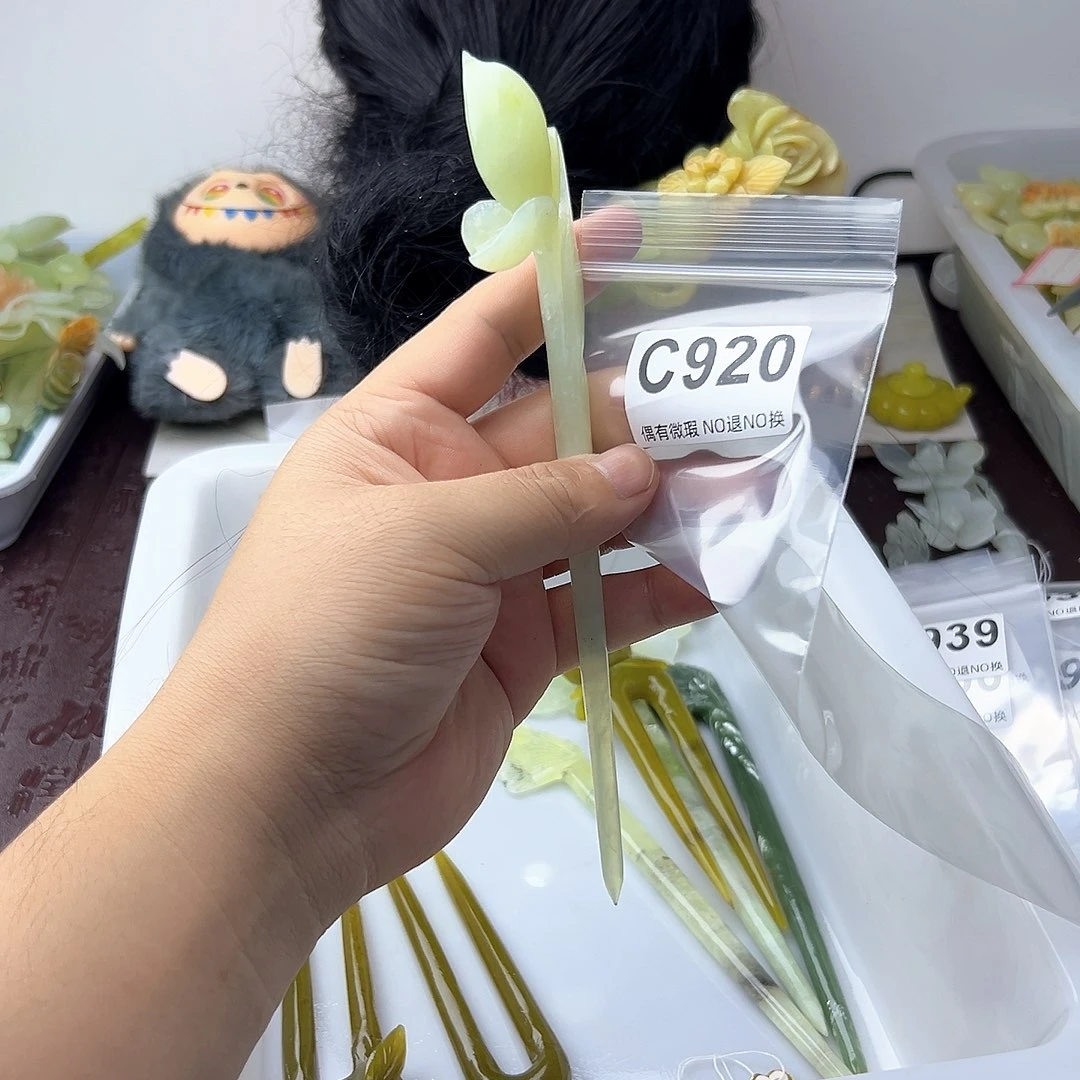 合金蛇纹石玉发饰乐*