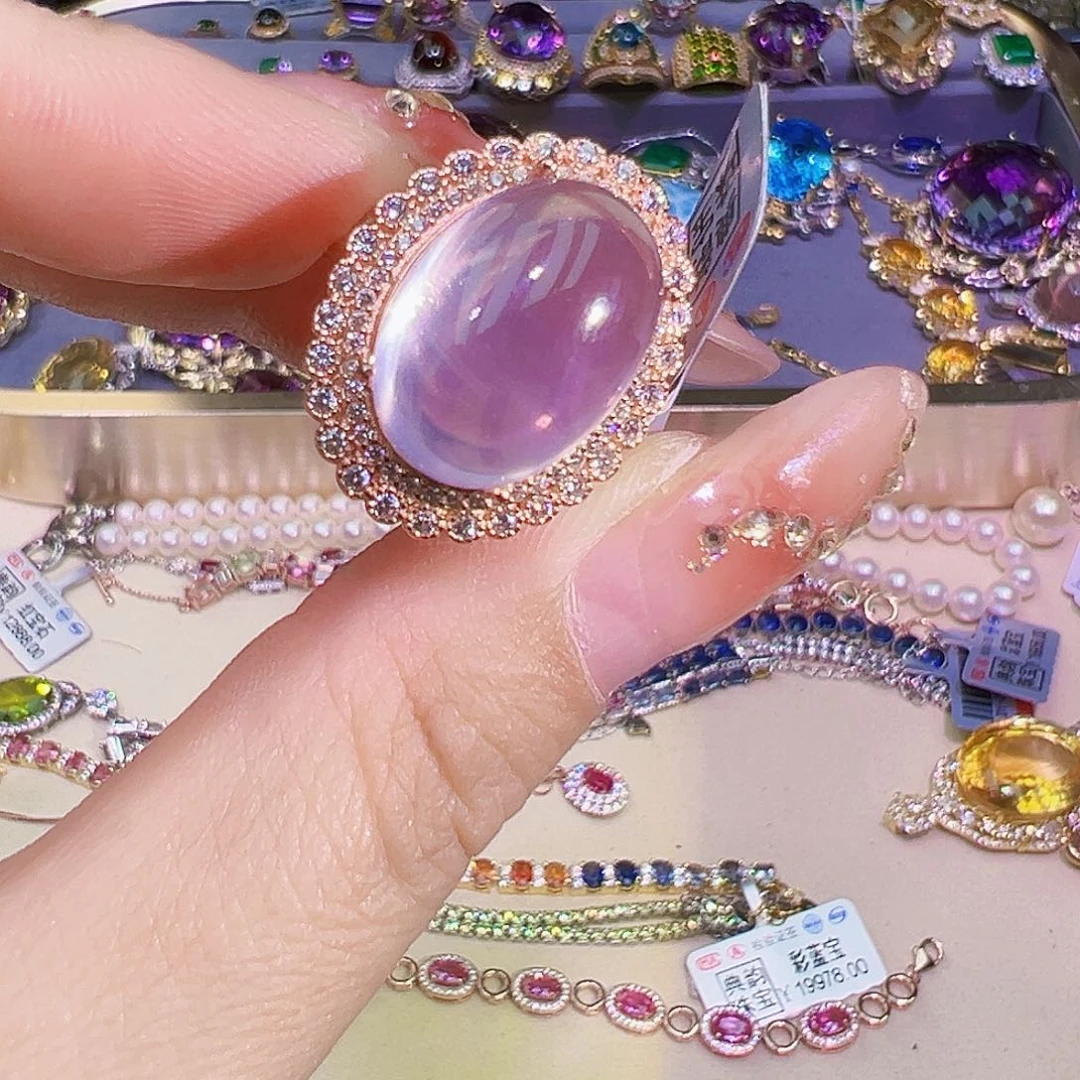 芙蓉石珠宝半成品银S925镶嵌