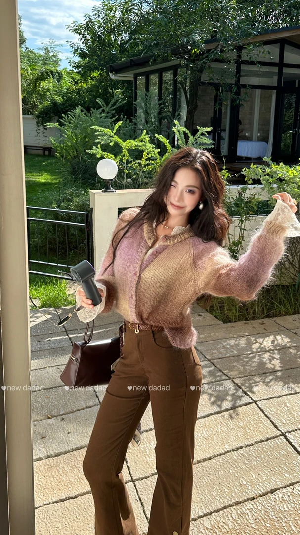 NEW DADADA气质时尚复古高级感休闲针织百搭长袖毛衣开衫TPM1302