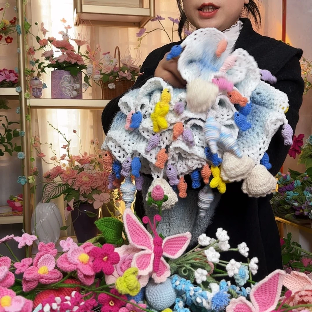 纯手工钩织钩织花毯