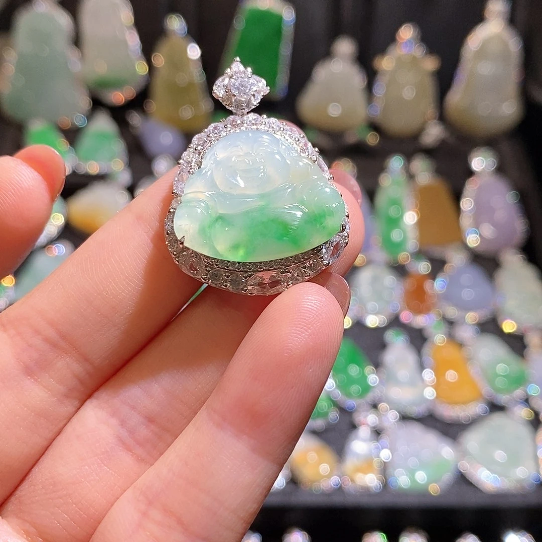 颈饰银S925镶嵌翡翠天然翡翠