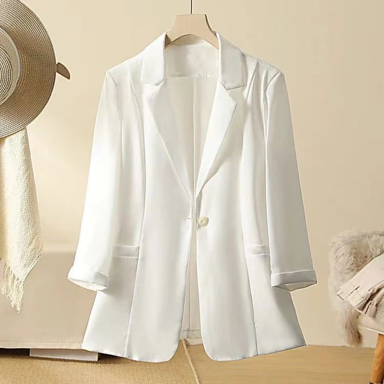 雪纺小西装外套女薄款春夏休闲防晒西服气质女士小个子2025年新款