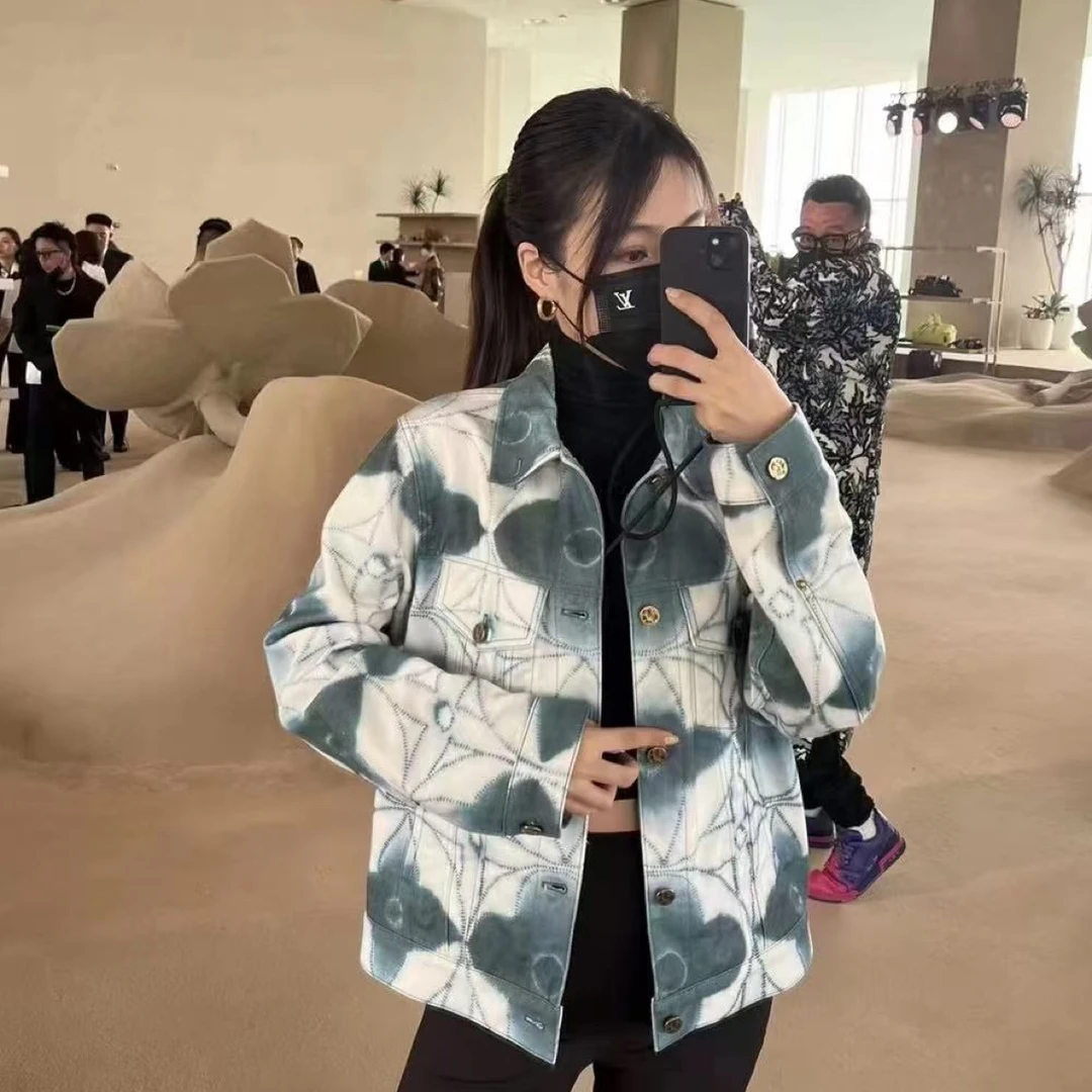 未使用 LouisVuitton/路易威登 yyy 扎染三花牛仔外套48码 907638