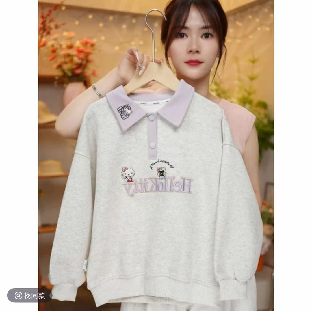 新款女童2025秋季新款甜美纯卡通母卫衣休闲套装卫衣长袖女童