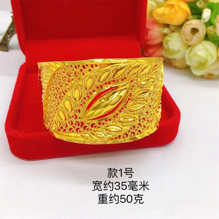 铜合金手镯 【古米】1/100时尚百搭简约现代妈妈手工金色手镯镯子