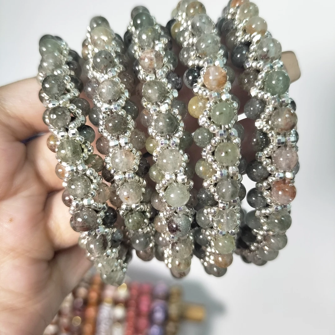 非金属莫桑石手镯 原创设计女森系绿色清新女士精致