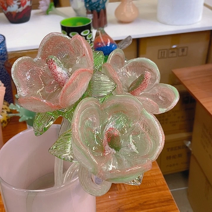 琉璃高度45厘米套三夜光琉璃花