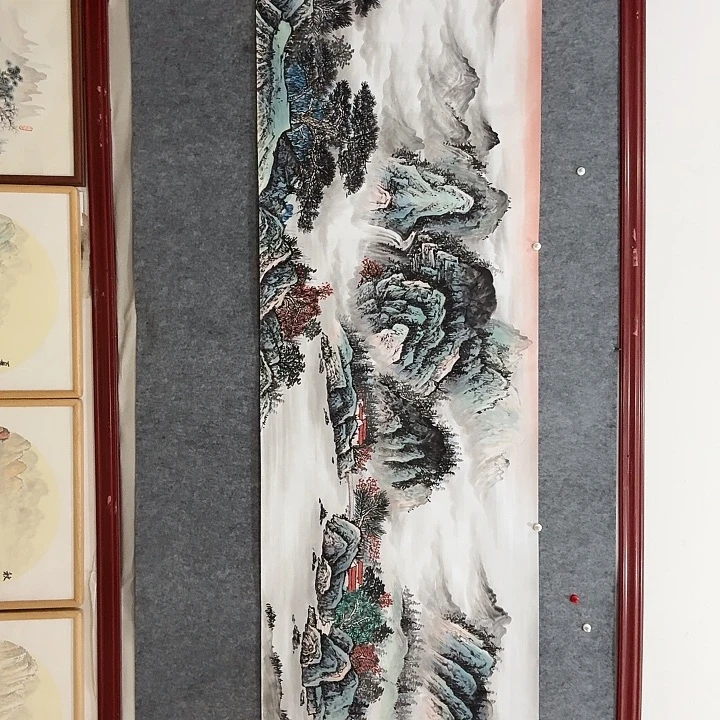 国画手绘国画江山如画