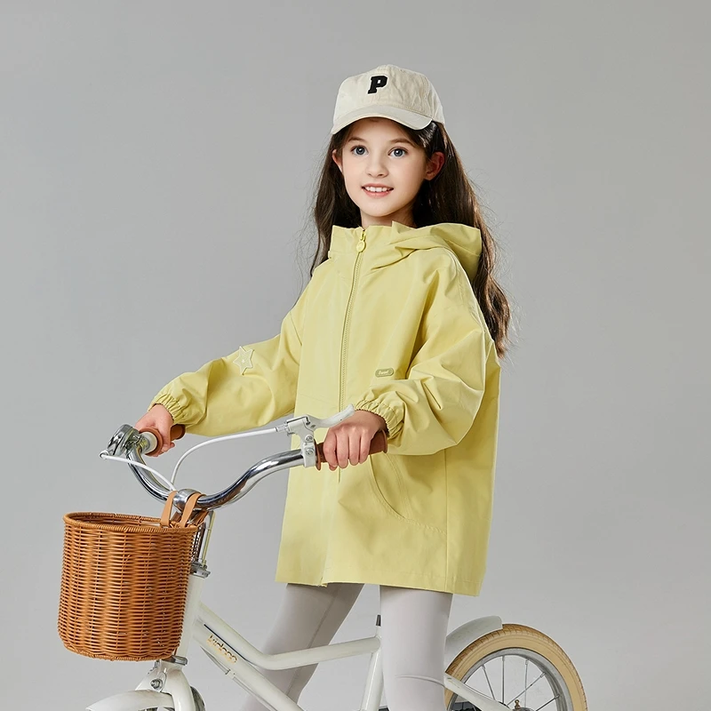 笛莎童装女童宽松连帽外套中大童春装儿童洋气休闲上衣-732513103