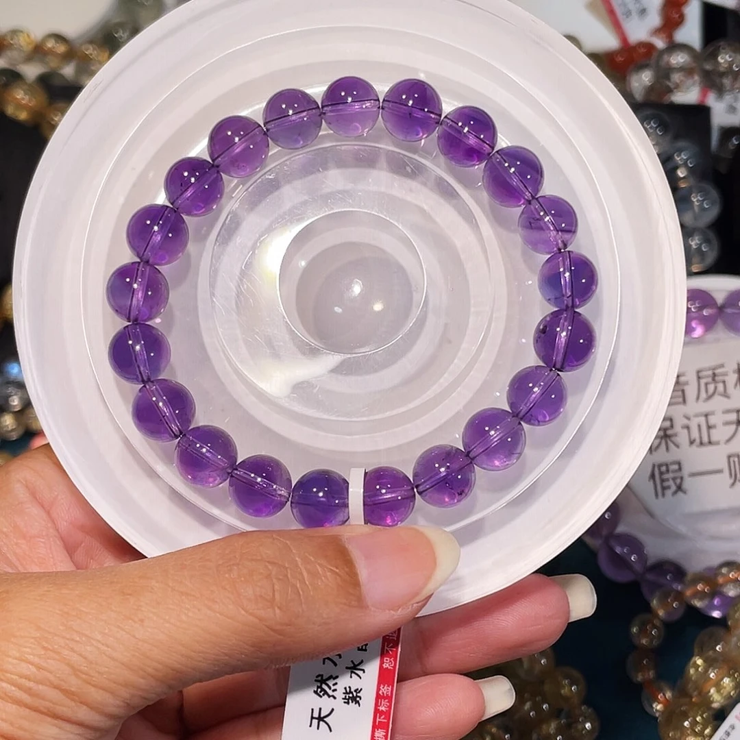 水晶手串未镶嵌紫水晶9m