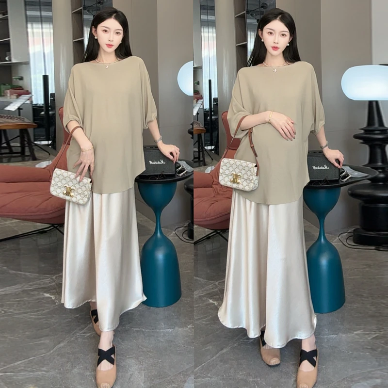 孕妇装春秋装时尚两件套洋气吊带裙2025新款遮肚子显瘦毛衣套装女