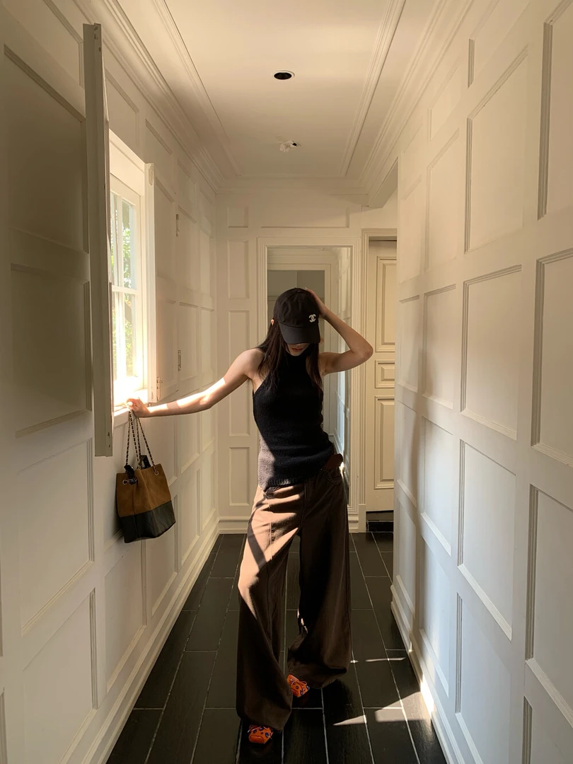 米古古 卷毛#030#新 美式辣妹加厚裤子（配腰带）（腰围70 裤长104）