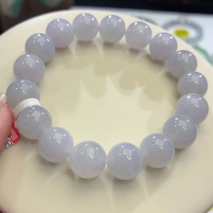 翡翠未镶嵌手链冰胶紫卡12.2