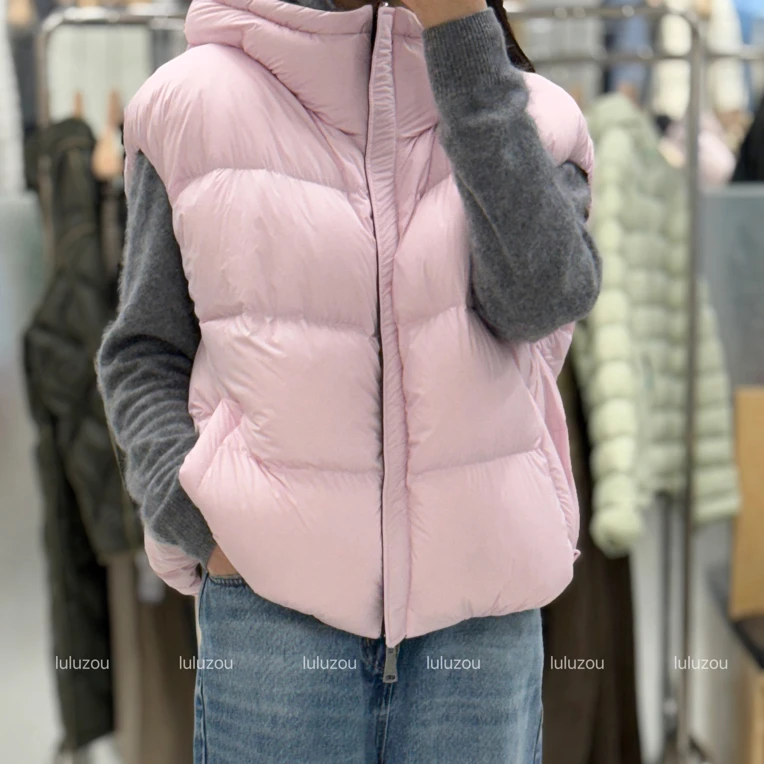 LULUZOU双面穿连帽鹅绒马甲12290