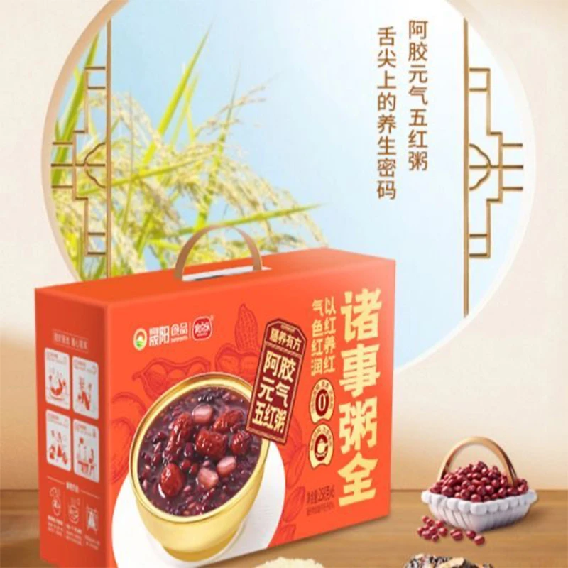 食点乐阿胶元气五红粥细糯米同煮即食258*6盒速食送礼整箱