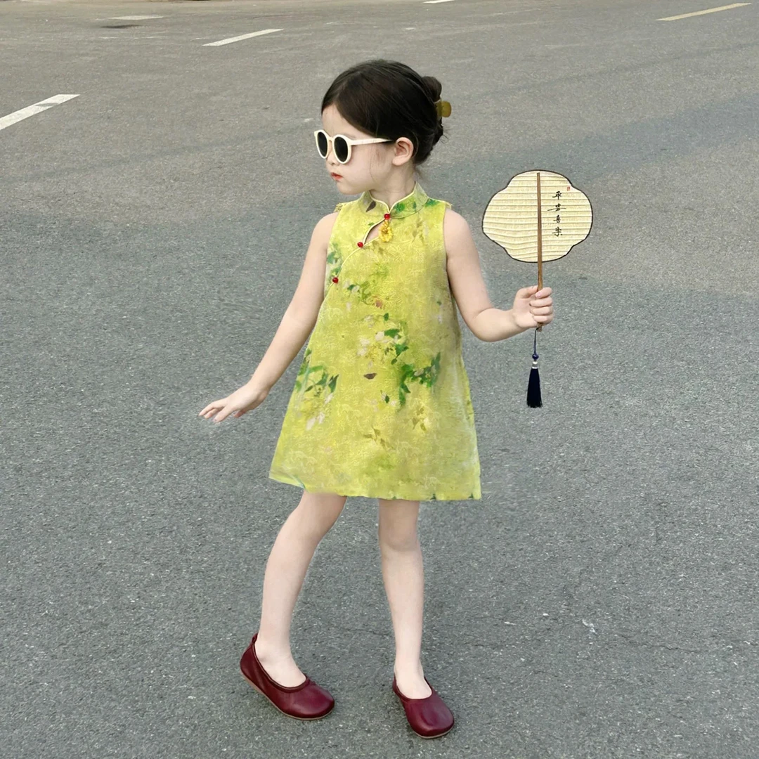 壹妈夏季童装小童连衣裙古风洋气儿童新中式复古洋气国风旗袍裙