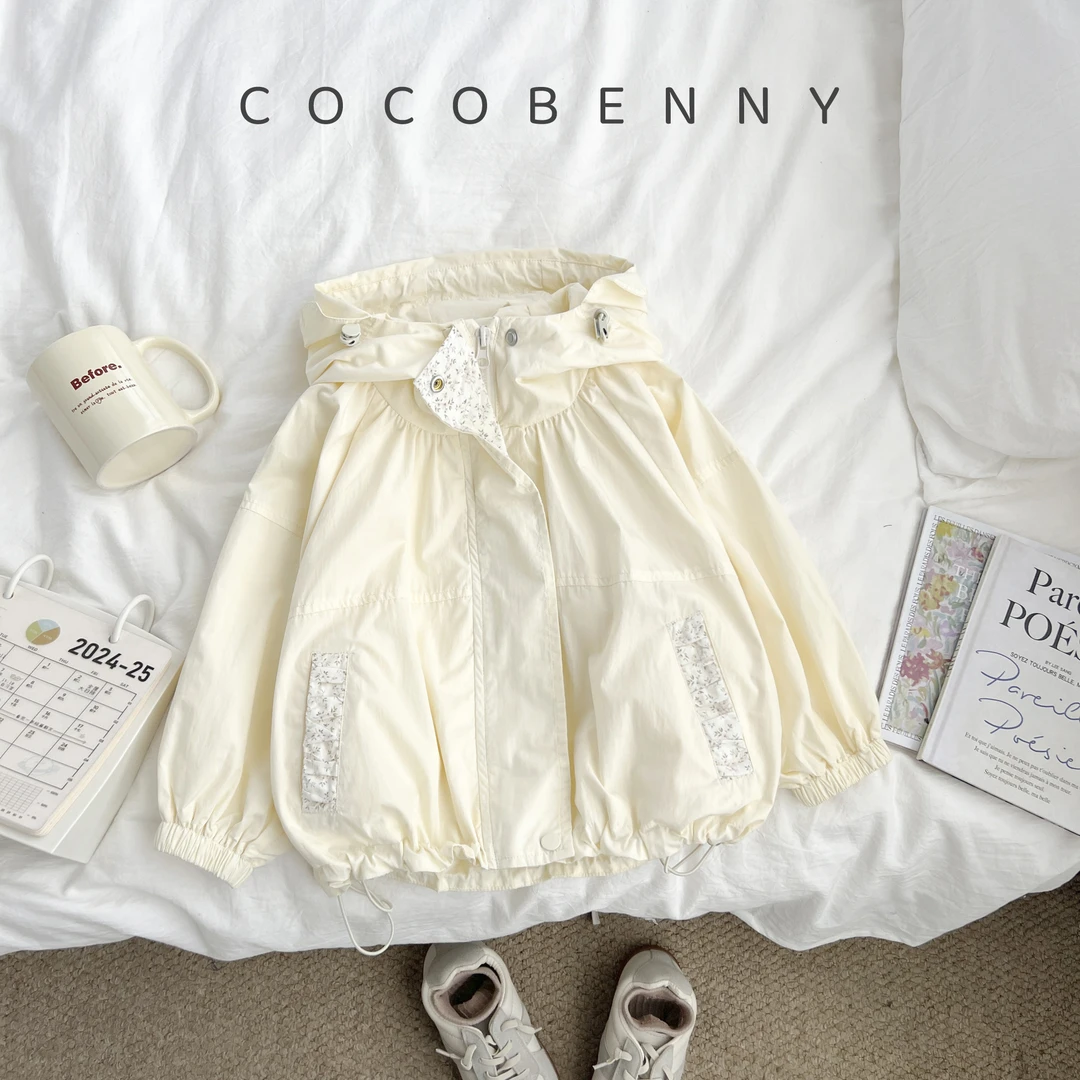 COCOBENNY秋季女童宝宝连帽外套儿童新款休闲小童上衣外搭252503