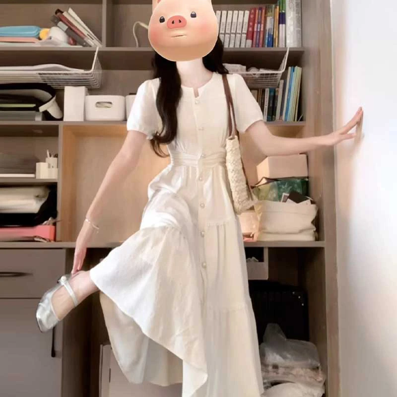 【有里布】法式复古温柔风连衣裙2025新款高级感小个子气质裙D0772