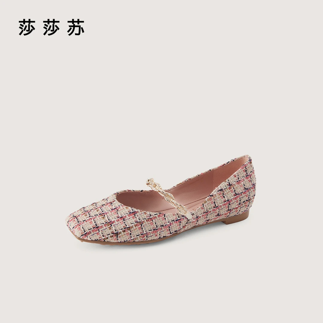 莎莎苏2025年夏新款超软舒适玛丽珍鞋百搭小香风女单鞋ZA65110-51
