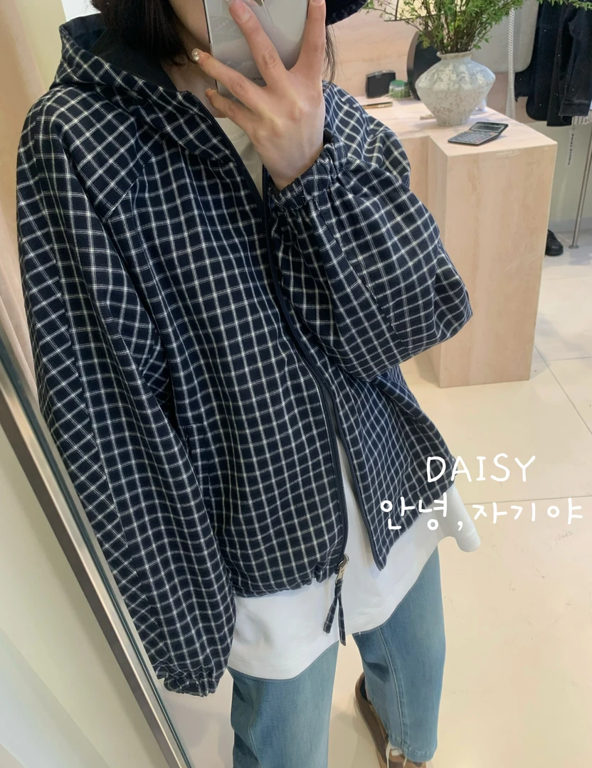 【DAISY】连帽格子外套