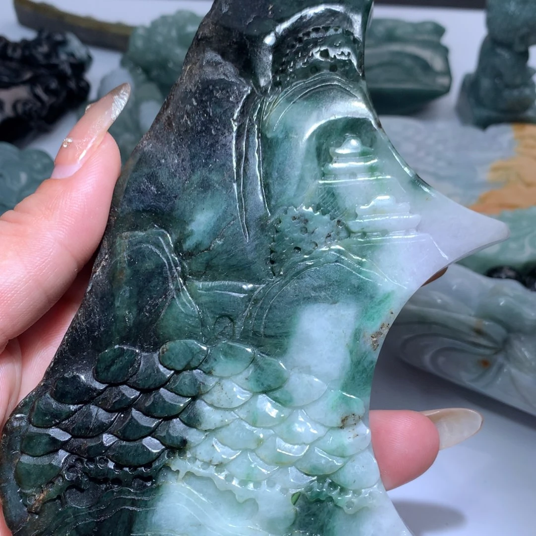 翡翠未镶嵌颈饰保真天然A货翡翠