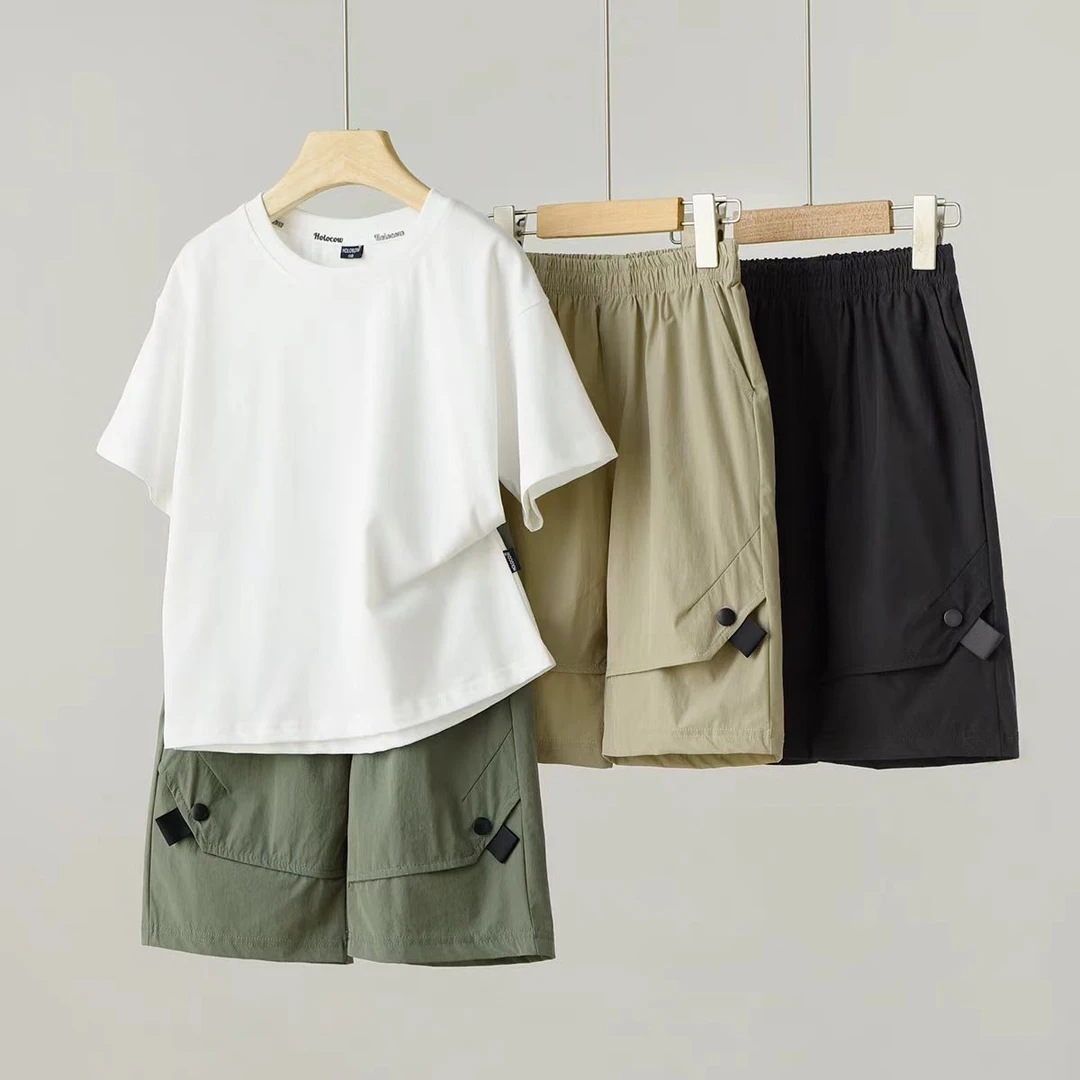 502925童装男童速干五分裤 2025夏季儿童速干冰丝潮酷休闲夏裤子